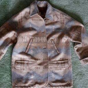 Vintage Ralph Lauren Southwestern Heavy Wool Blanket Coat Size M